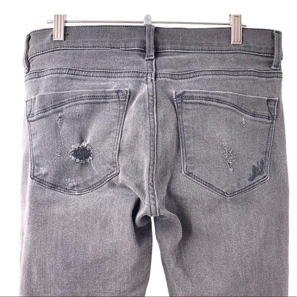 Express Charcoal Destructed Denim Leggings Jeans - Picture 8 of 11